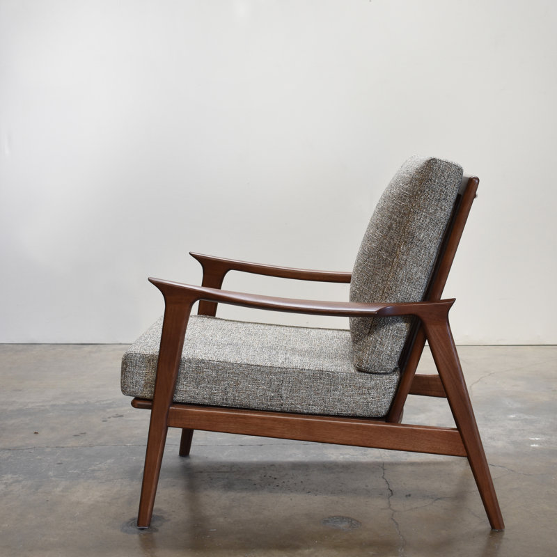 Charlotte Arm Chair, Walnut Frame, Mineral
