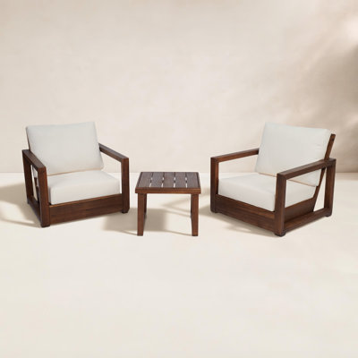 Donnie 2-Person Acacia Patio Seating Group