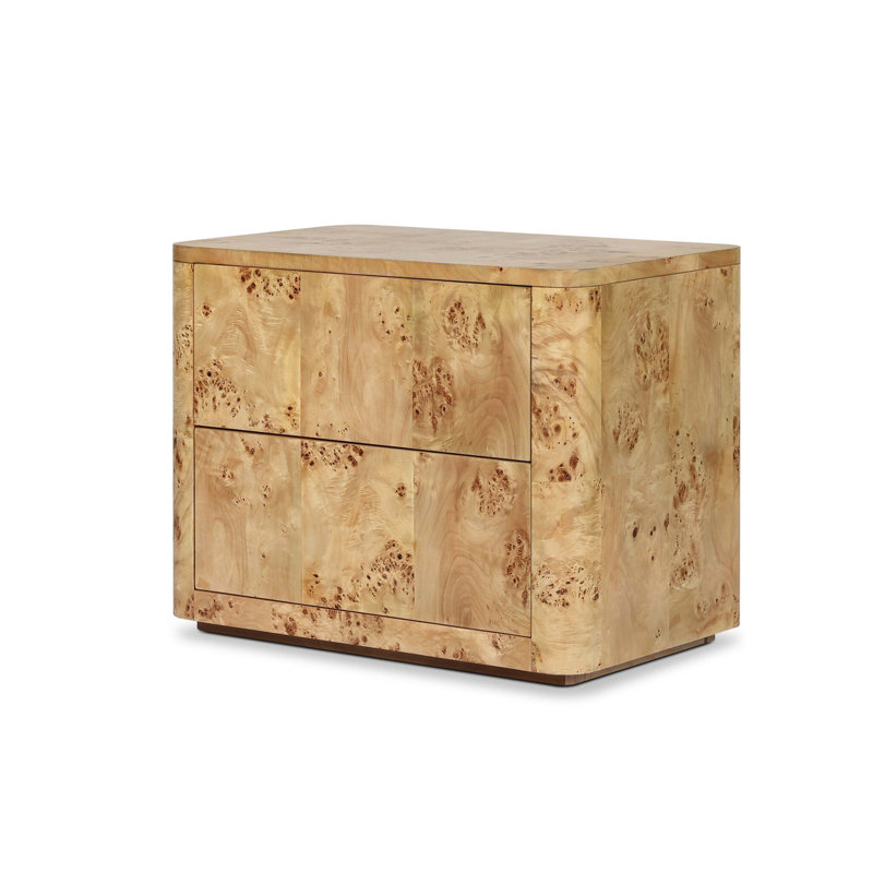 Mullins Nightstand-Natural Mappa Burl
