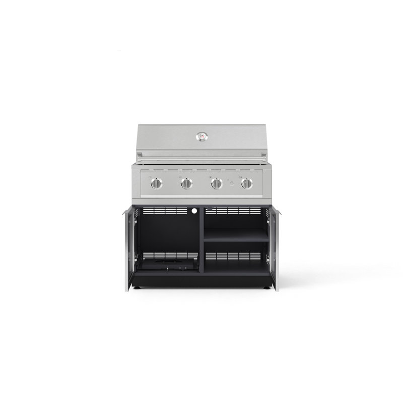 Ensemble de 2 armoires modulaires en aluminium pour l'extérieur Barbecue au propane liquide, Propane liquide, Gris
