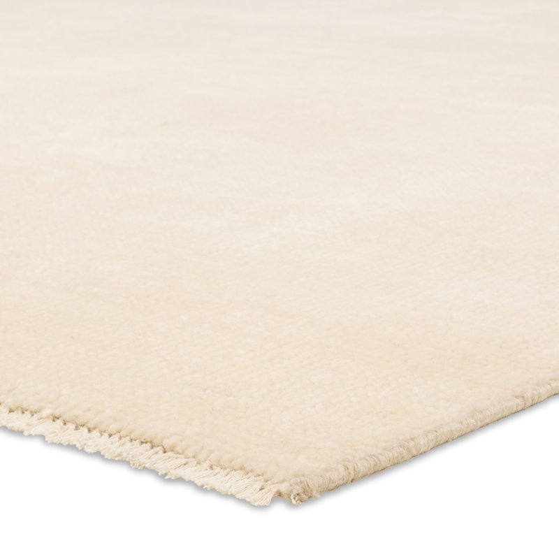 Jaipur Living Origin SAG18 Handknotted Solid Ivory Area Rug (6'x9'), Rectangle 6' x 9'