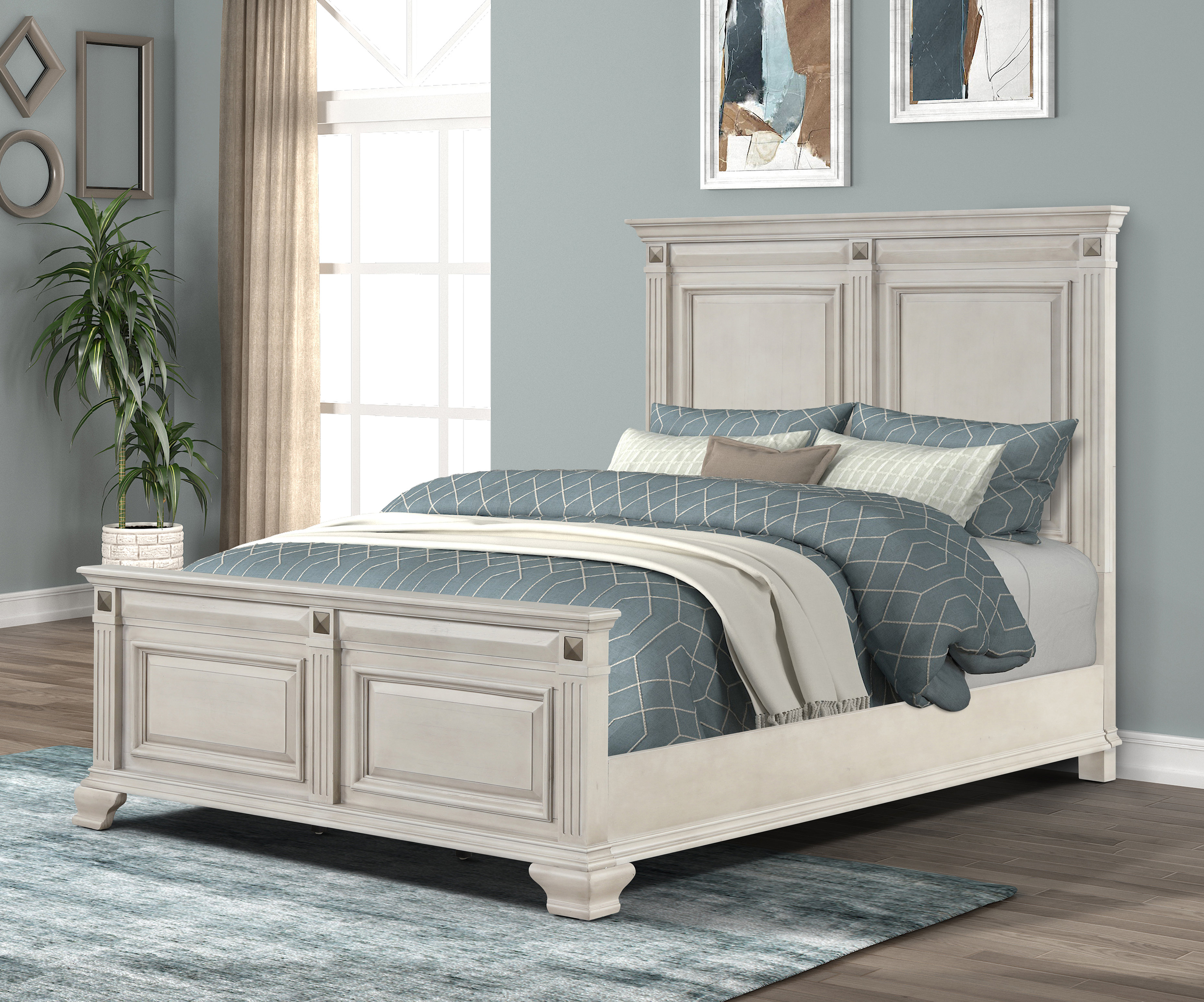 Roundhill Furniture Solid Wood Standard Bed & Reviews | Wayfair