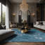 Tapis bleu soyeux et moelleux-2138377649