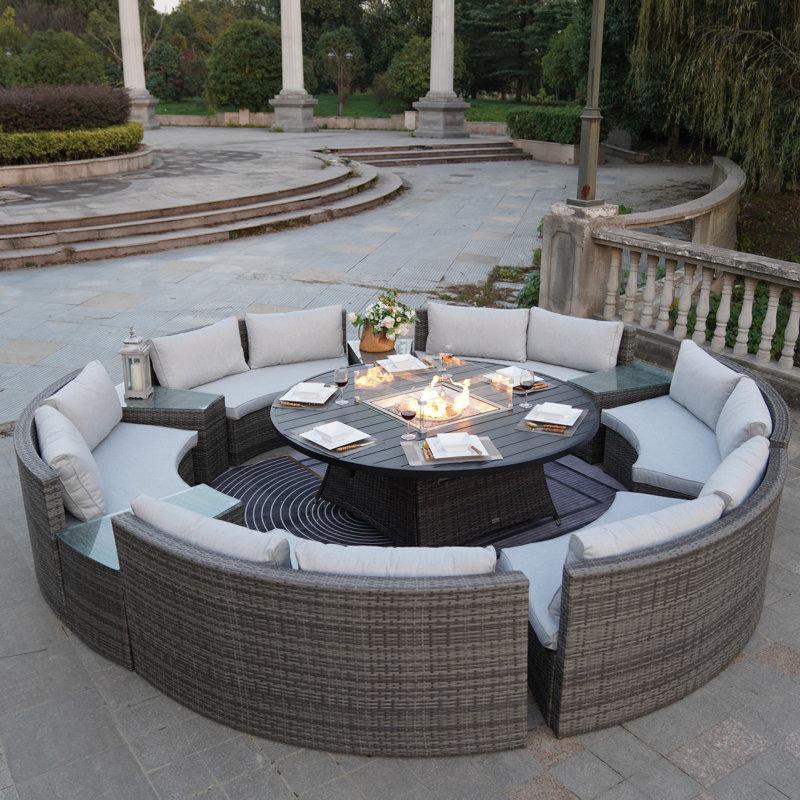 Ensemble de conversation modulaire pour 12 personnes avec coussins