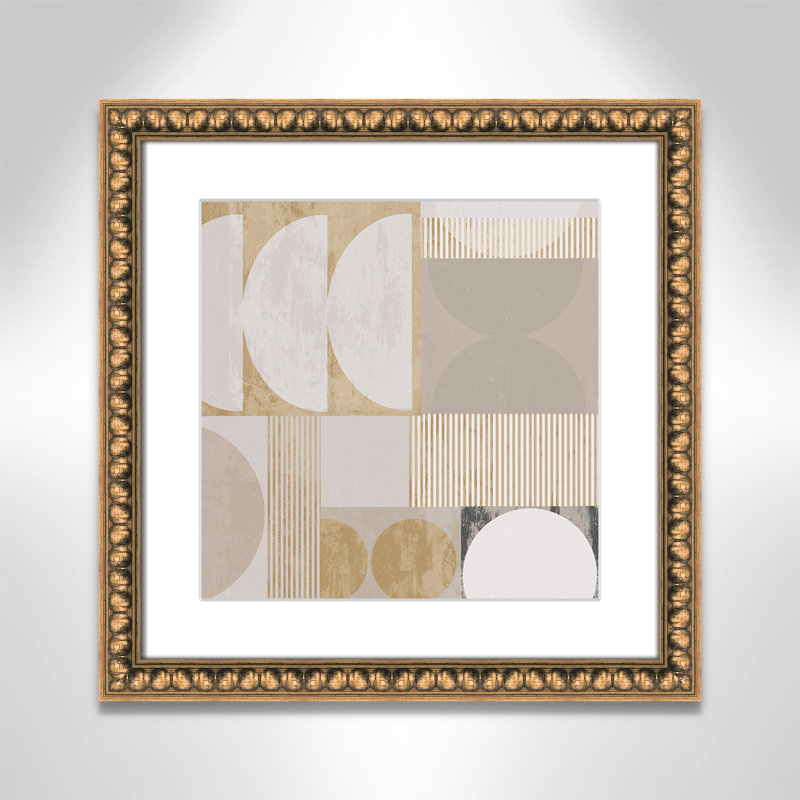 «Golden Balance II» par , L 18 po x H 18 po, Matted Print, Gold Leaf Beads