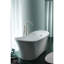 Robinet de baignoire romaine à fixation sur le plancher à poignée simple avec douche à main Euro Collection - Nickel brossé-36865952