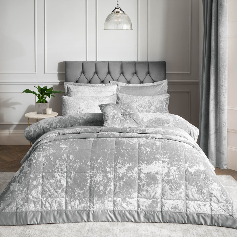 Crushed Velvet Cushion Cover, Silver