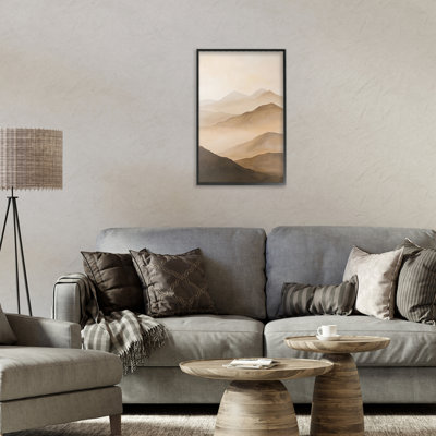 «Moody Mountains Foggy Landscape», estampe numérique, conception de Petal Prints Design