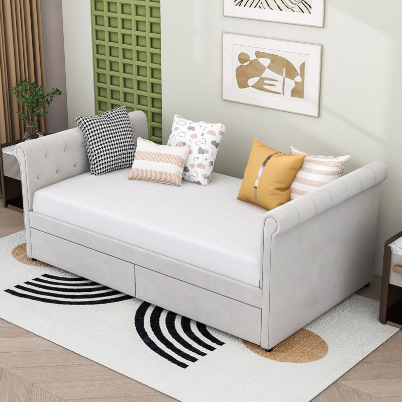 Grantham Twin Upholstered Daybed with Two Drawers