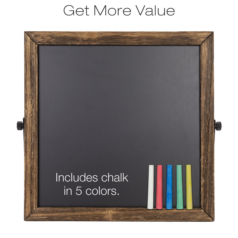 Free-Standing Magnetic Whiteboard, 13" x 13", Black