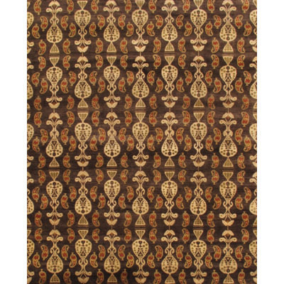 Hand Knotted Wool Ikat Indoor Rug