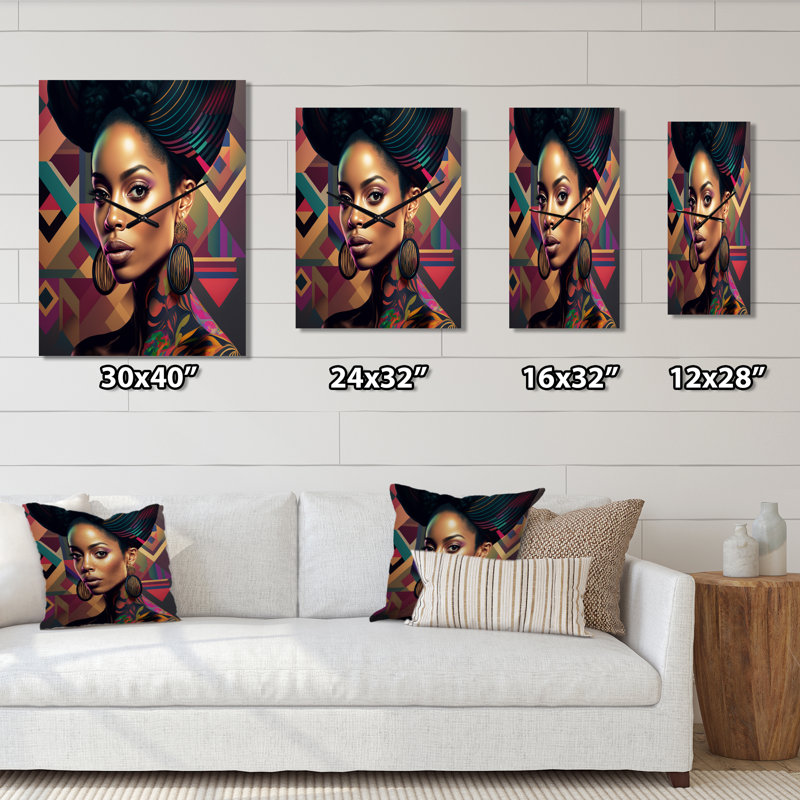 Colorful Hip Hop Street Art I - très grandes horloges murales afro-américaines, H 28 po x l 12 po x P 1 po