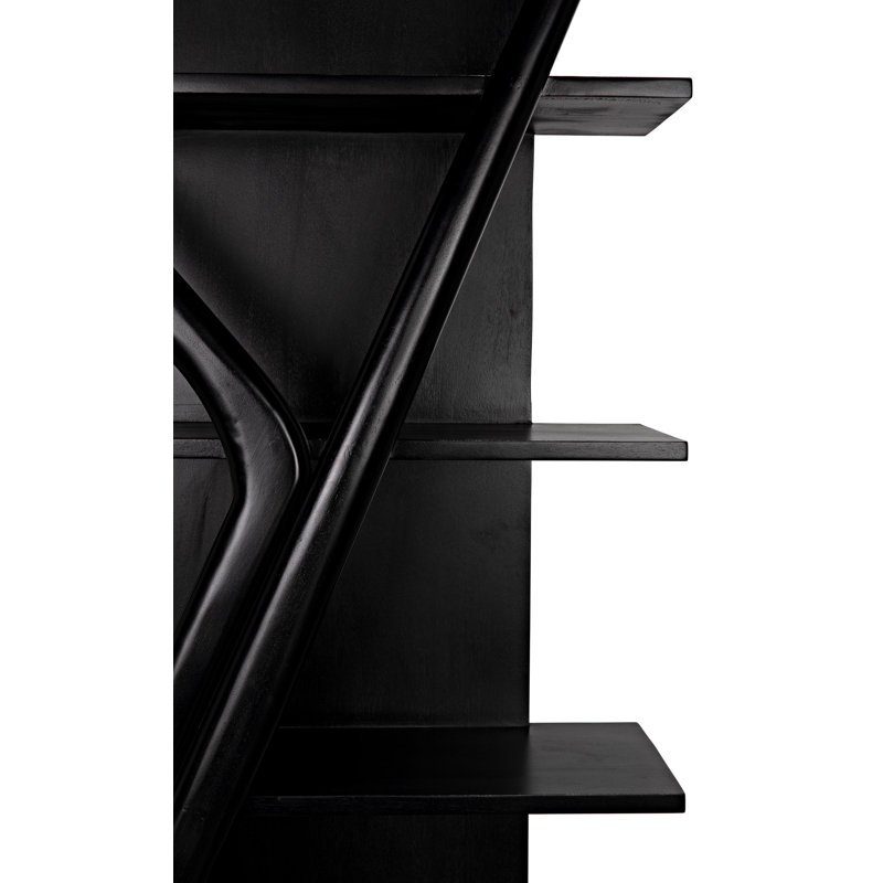 Vetra Solid Wood Bookcase, Hand Rubbed Black