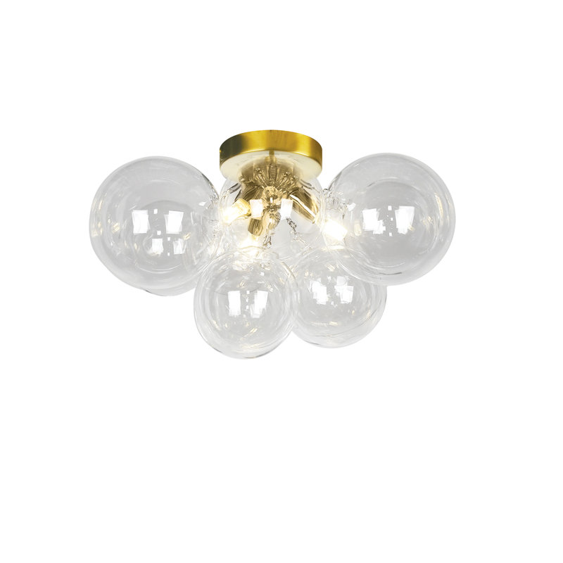 Marigny Glass Flush Mount, Clear, Gold
