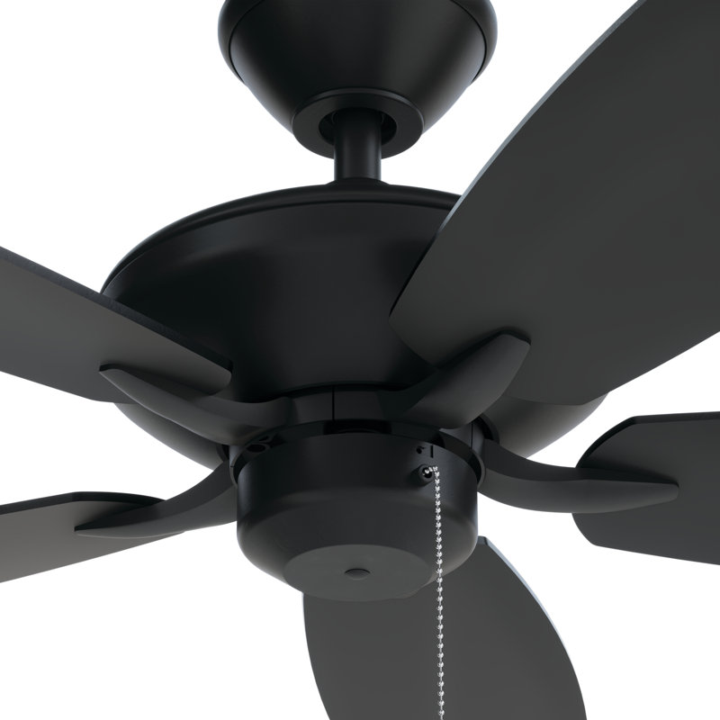 Ventilateur de plafond standard à 5 pales de 52 po avec chaîne de traction , Noir avec lame en satin