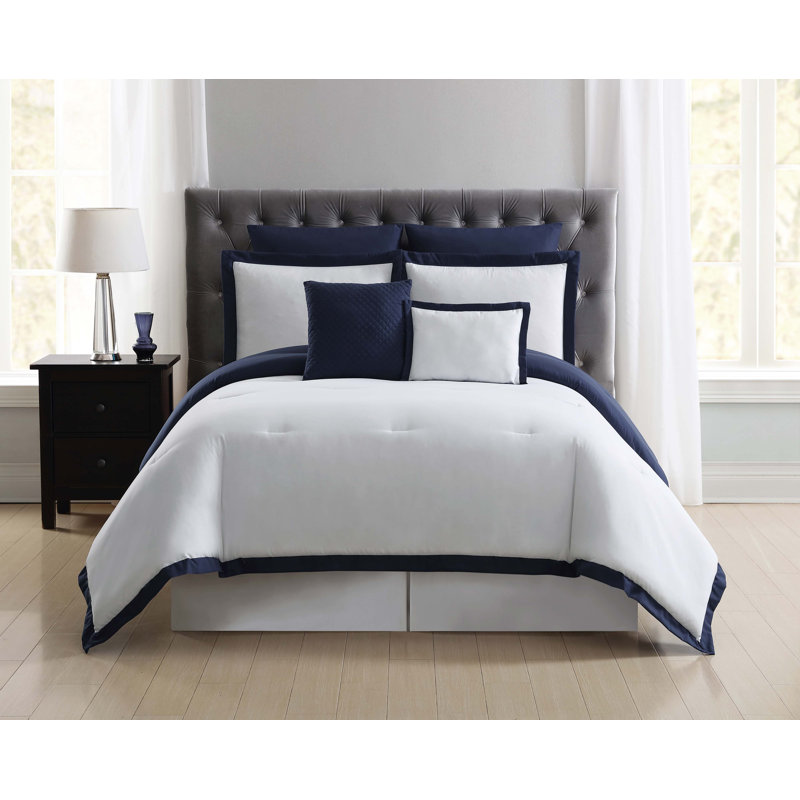 Full White Microfiber Reversible Bed in a Bag Set