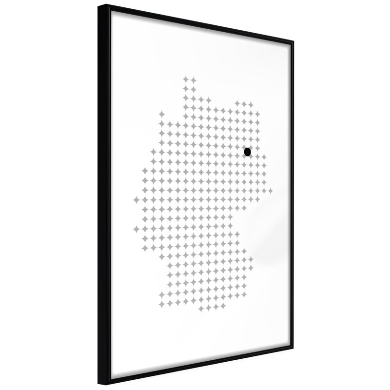 " Pixel Map Of Germany ", Black Framed, 16" W x 24" H