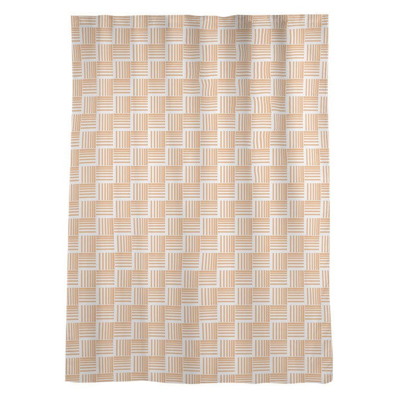 Panneau de rideau simple diaphane avec passe-tringle classique, Orange/Blanc