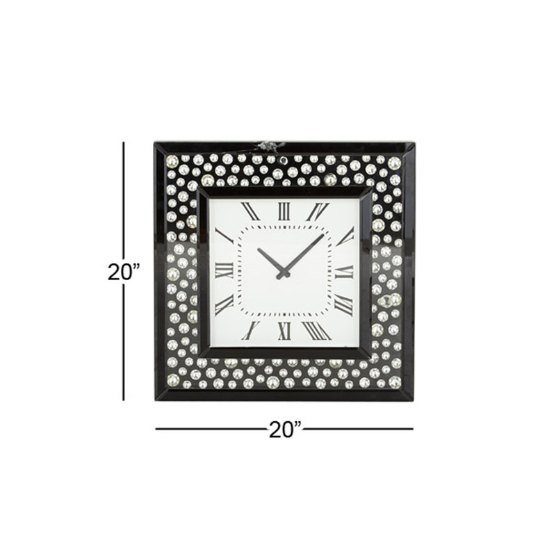 Horloge murale à point pois en bois carré moderne moderne Farrington Gurney