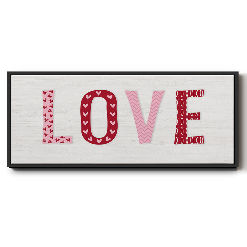 Motif d'amour - toile encadrée, H 8 po x l 20 po