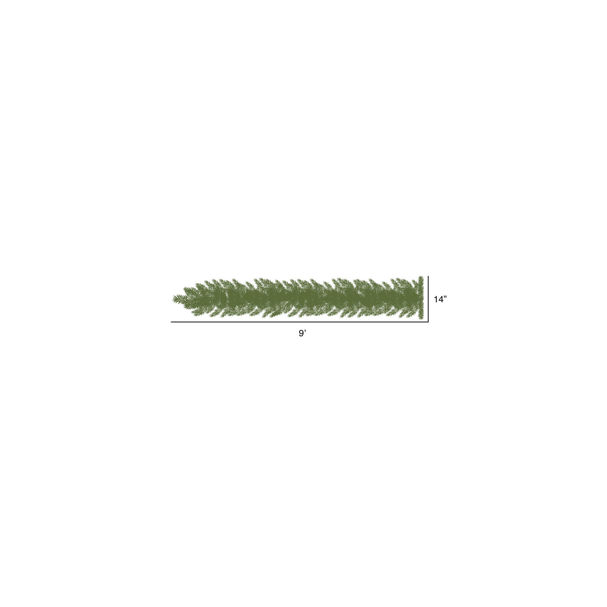 Artificial Douglas Fir Garland Unlit, 9' 14" L