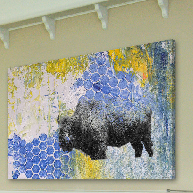 « buffalo nid » par parvez taj,, reproduction d’art sur toile tendue, H 40 po x l 60 po x P 1,5 po