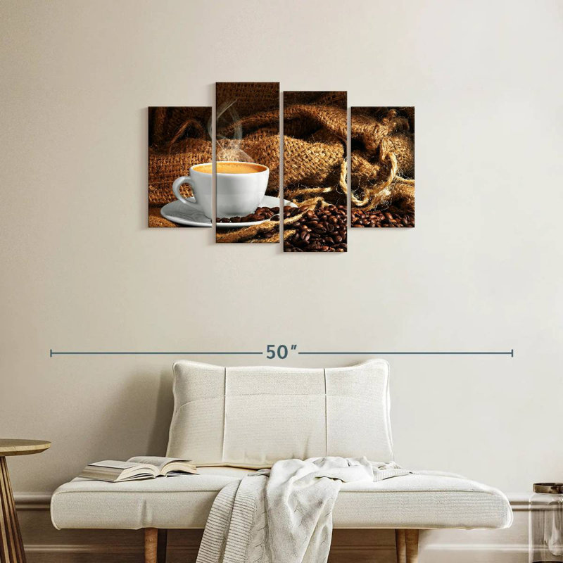 Beans And Steaming Coffee, 22" H x 36" W