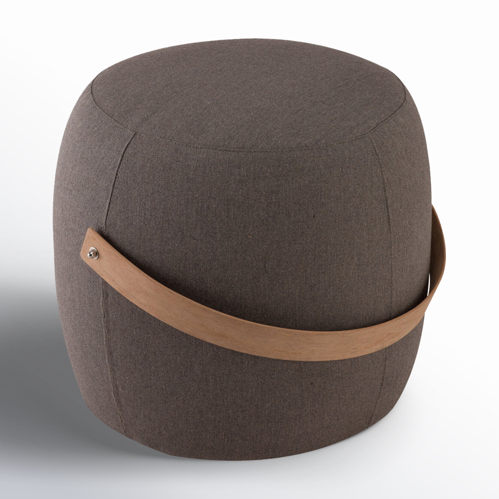 Talita Round Upholstered Outdoor Ottoman, Graphite