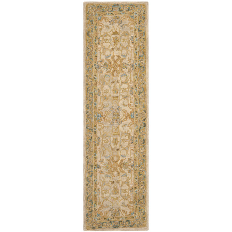Tapis oriental en laine touffeté à la main Tingley, Tapis de couloir 2 pi 3 po x 8 pi