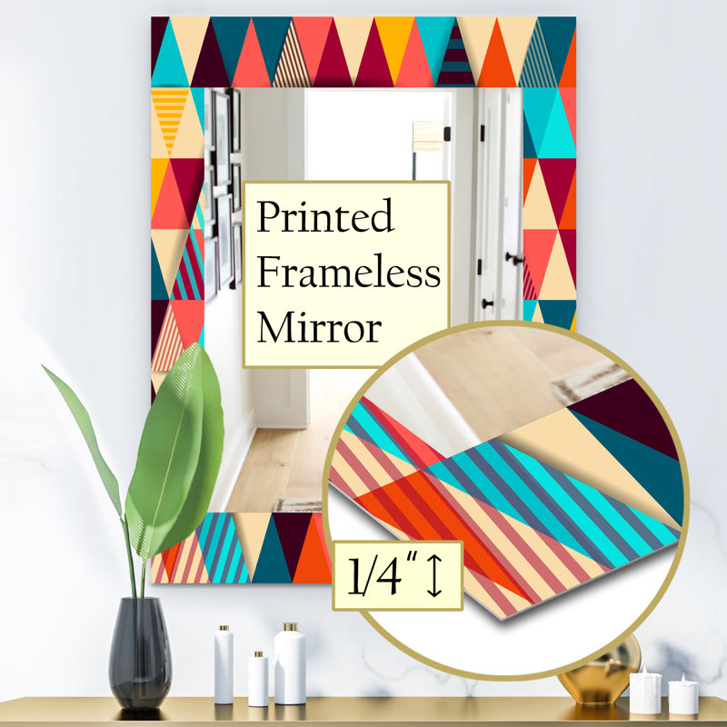 Triangular Colourfields Wall Mirror, 39.4" H x 29.5" W