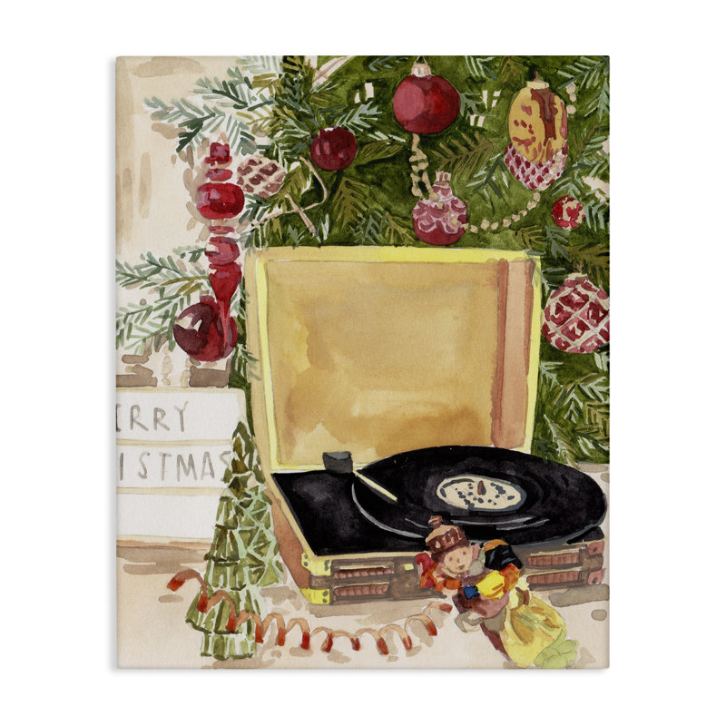 Art mural sur toile Festive Christmas Music, par Melissa Wang, H 20 po x l 16 po