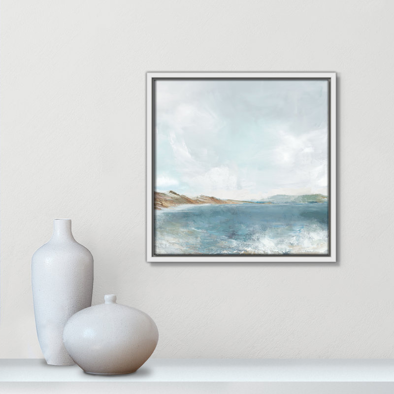 Echoes in Blue Print par PI Studio, Flotteur blanc, H 13,5 po x l 13,5 po