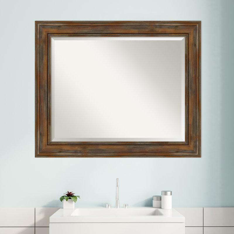 Miroir d'appoint Tico Modern, H 28 po x l 34 po, Brun