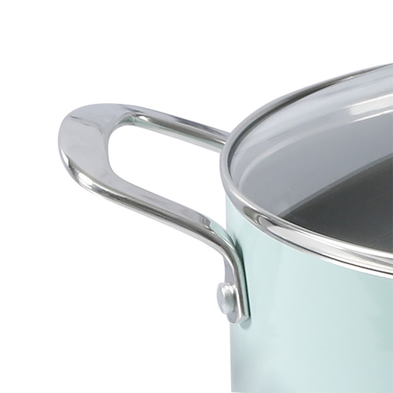 Batterie de cuisine antiadhésive en aluminium 10 pièces Martha Stewart, bleu