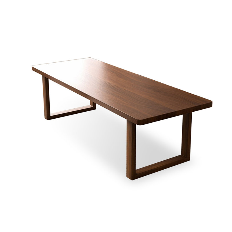 Light-walnut Rectangular Solid Wood Dining Table, 29.53”H x 70.87”L x 31.5”W