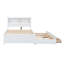 Lit plateforme double avec lit gigogne, tiroirs de rangement et ports USB, base de lit blanche pour les chambres d'amis-1959831841