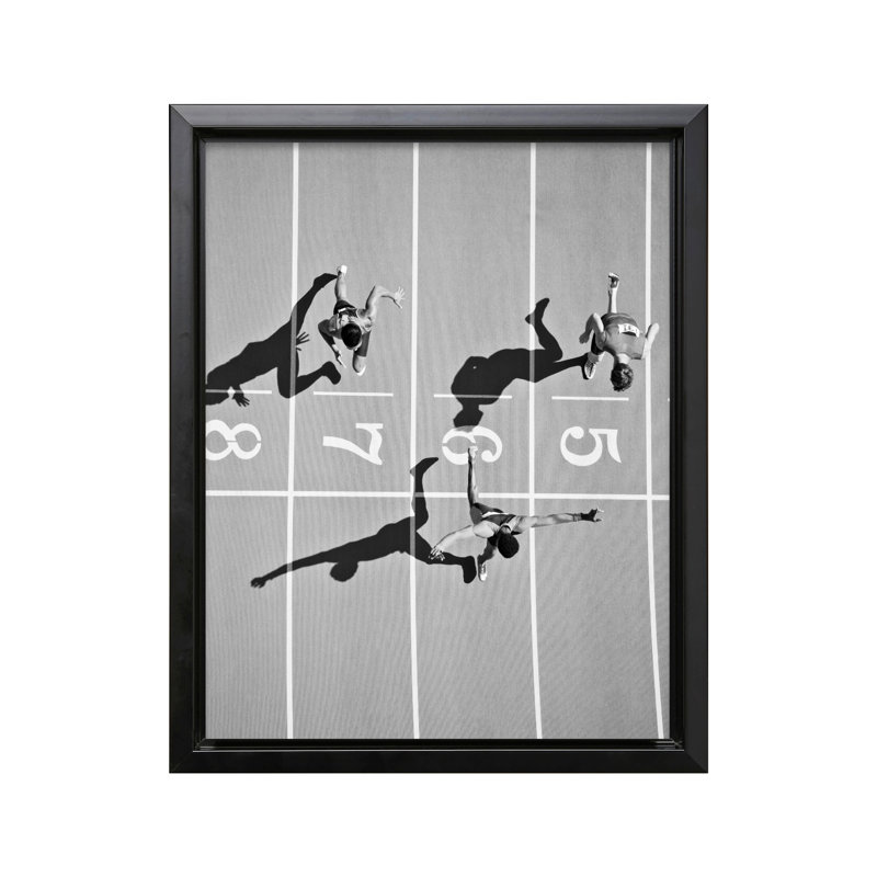 Track & Field, Black Framed, Canvas, 12"H x 16"W