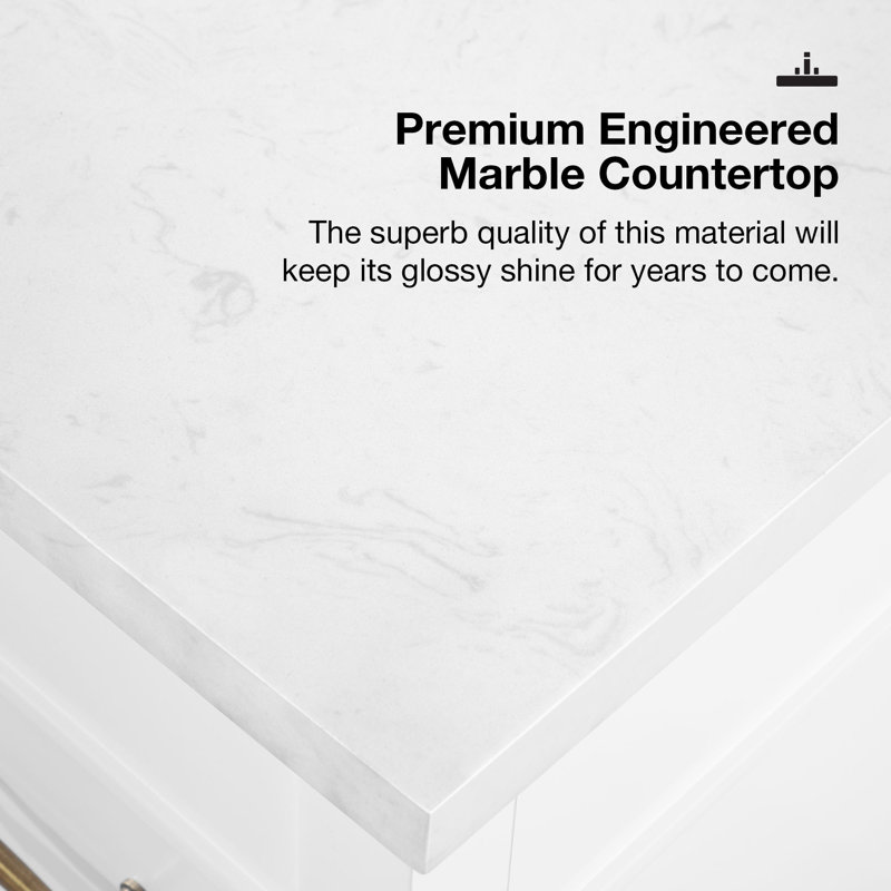 Meuble-lavabo simple 42 po Burdick, Blanc pur