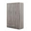 Armoire 3 portes avec 2 tiroirs, effet grain de bois gris