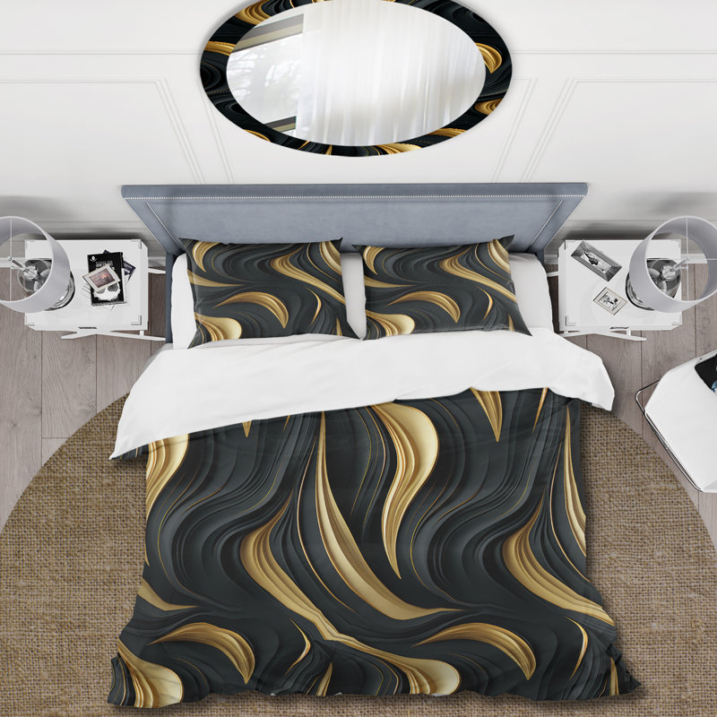 Ensemble de housse de couette Paisley Elegant Ebony II - Paisley, Housse de couette pour très grand lit et 2 très