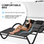 Double chaise longue d'extérieur en métal avec auvent Harnden-1976305374