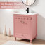 Base de meuble-lavabo autoportant 24 po seulement, lavabo non inclus, rebord ondulé décoratif-108213530