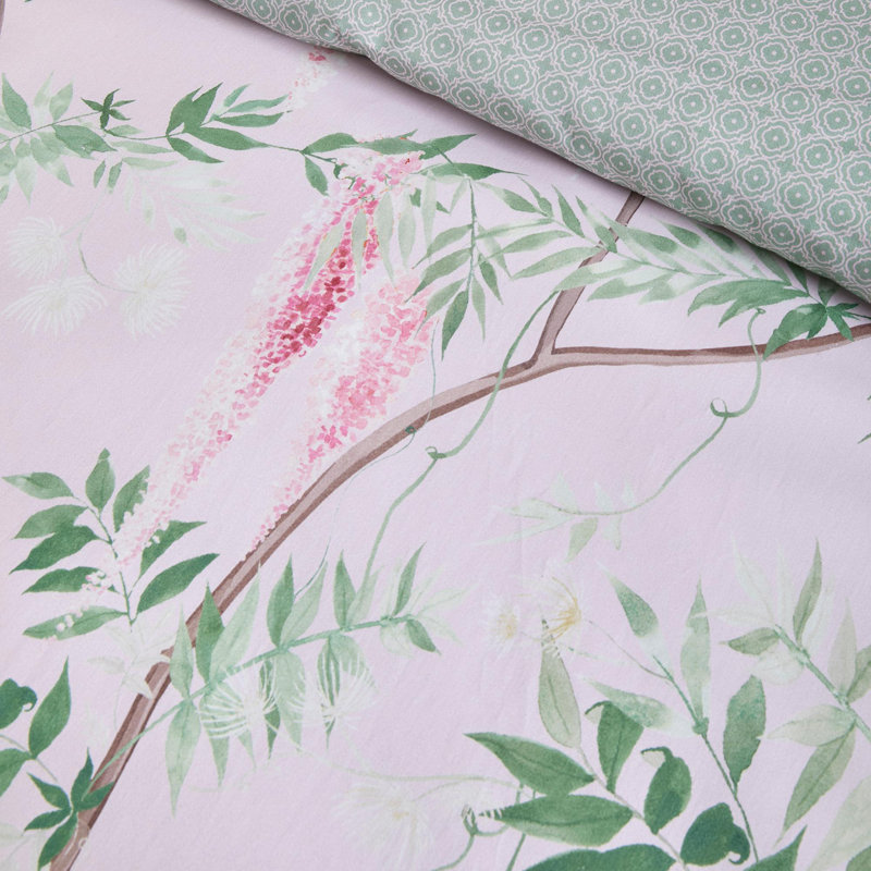 Enya Cotton Floral Duvet Cover Set with Pillowcases, Double Duvet Cover Set + 2 Pillowcases