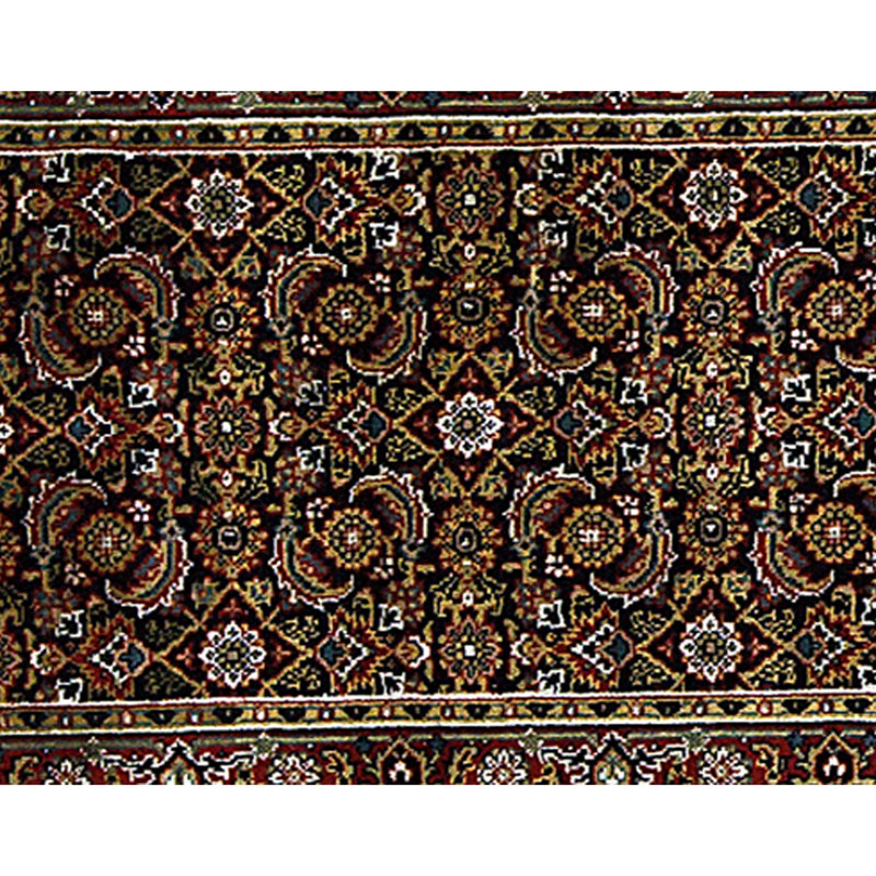 Hand Knotted Area Rug in Blue/Rust