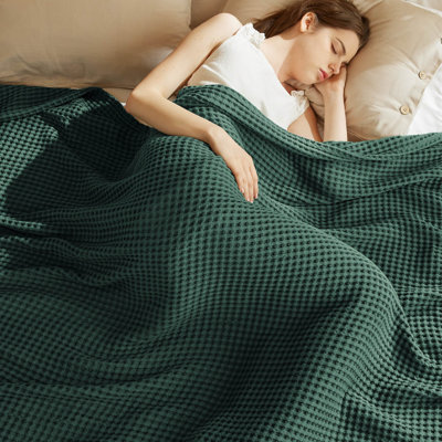 Bedsure 100% Cotton Waffle Weave Blankets 239GSM