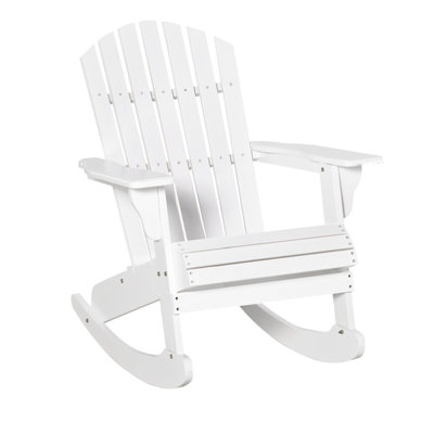 Chaise berçante Adirondack en bois de sapin blanc L 30,25 po x l 37 po x H 38,25 po