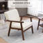 Chaise d'appoint moderne avec siège rembourré et accoudoirs en bois d'hévéa