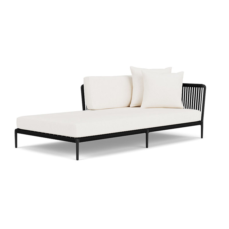 Otti Left Arm Sectional Chaise, Blanca, Black