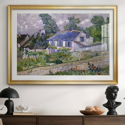 Maisons à Auvers-Vincent van Gogh-Reproduction encadrée avec passe-partout et verre-1890