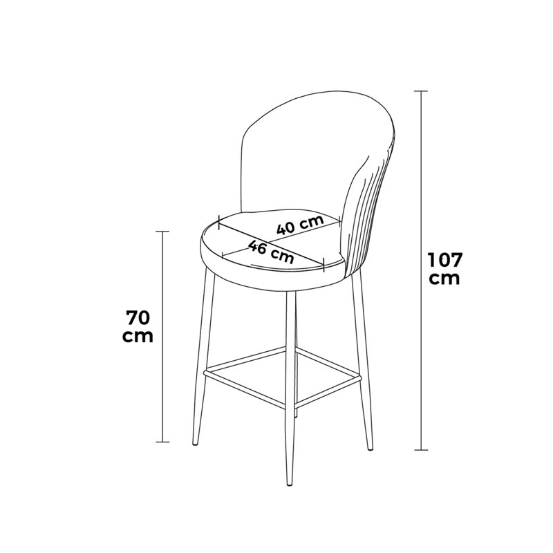 Modern Bar Stool Set (6 Pieces), Black & White Faux Leather, 18.1 x 42.1 x 15.7 inches | 100% Metal Frame, 14.6 in Back Height, 27.6 in Seat Height | Comfortable 18 DNS Foam Back & 22 DNS Foam Seat | Stylish for Home & Hotel Use
